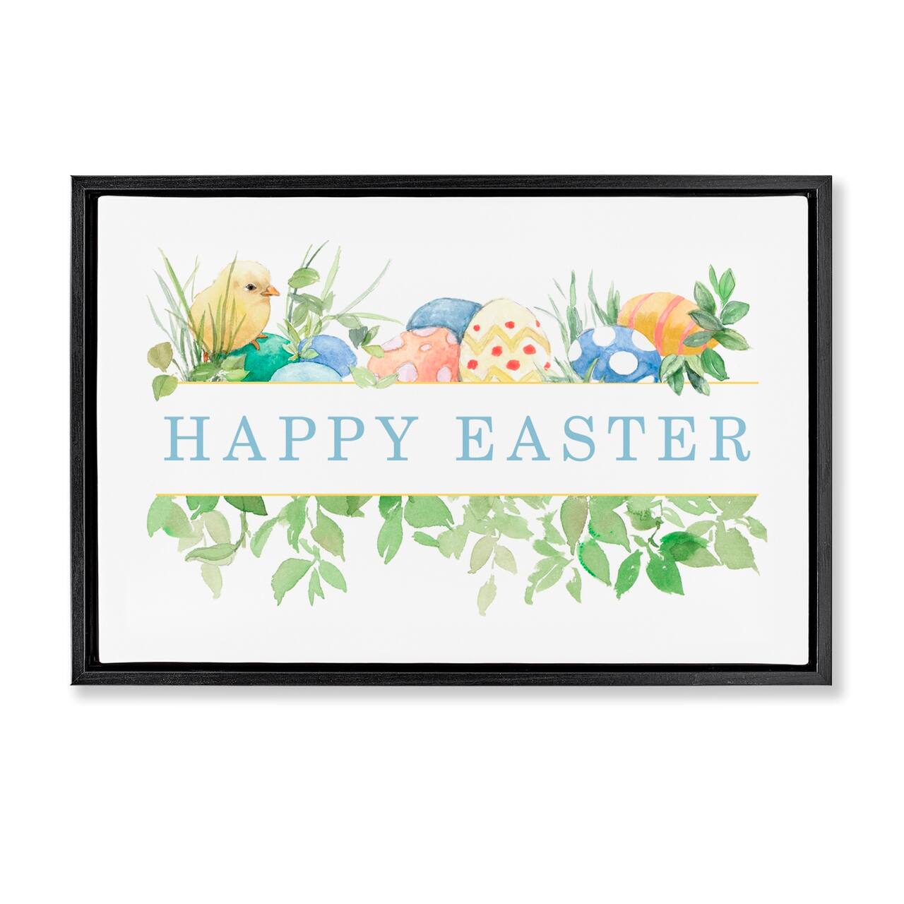 Stupell Industries Floral Happy Easter Floater Framed Art